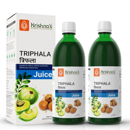 KRISHNA'S HERBAL & AYURVEDA Triphala Juice - 1000 Ml | Natural Laxative | Enriched With Amla, Harad, Baheda | Improves Digestion