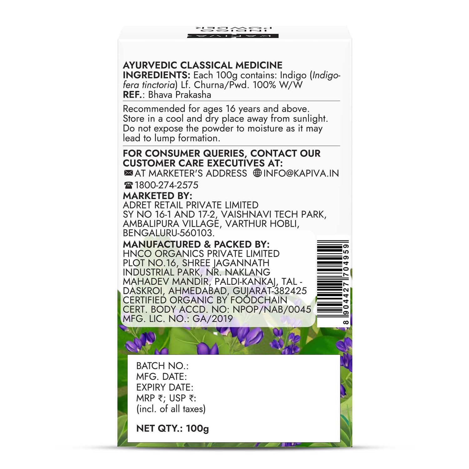 Kapiva Hair Rituals Organic Henna Powder 100g (Pack of 2)