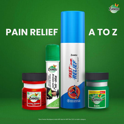 Zandu Ultra Power Balm | For Pain Relief from Strong Headache, Bodyaches & Cold | Bone, Joint & Muscle Care | 50 ML