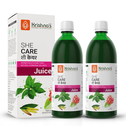 KRISHNA'S HERBAL & AYURVEDA Women's She Care Juice Infused With 5 Herbs for Hormonal Balance, Period Pain Relief, Hair & Skin Health, Clinically Proven - 1000 ml (Pack of 1)
