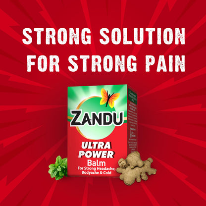 Zandu Ultra Power Balm | For Pain Relief from Strong Headache, Bodyaches & Cold | Bone, Joint & Muscle Care | 50 ML