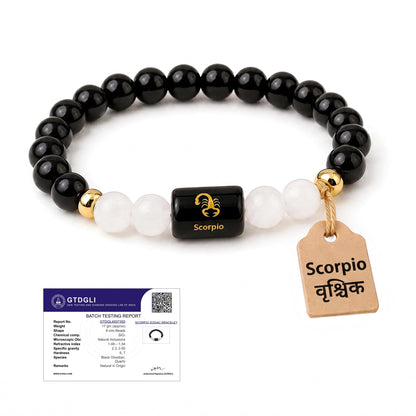 Astrotalk Zodiac Crystal Bracelet (Rashi) | Balances Energy & Enhances Positivity | Certified Healing Crystals with Certificate | Astrology Bracelet for Man & Woman | Gift for Man & Woman