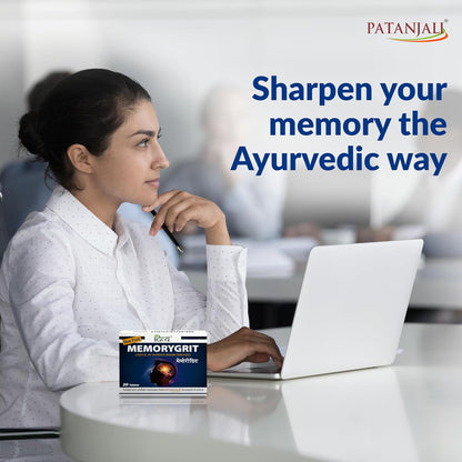Patanjali Divya Memorygrit 20 Tablets Ayurvedic Supplement for Memory Focus and Brain Health Support (Pack of 1)