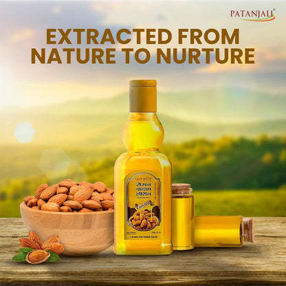 Patanjali Rogan Badam Oil 150ml, Pure Almond Oil for Hair & Skin Care