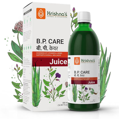 Krishna’s BP Care Juice - 500 ml | Ayurvedic way to manage Blood pressure & Cholesterol Level with Sarpgandha, Shankhpishi & 4 natural herbs