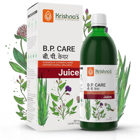 Krishna’s BP Care Juice - 500 ml | Ayurvedic way to manage Blood pressure & Cholesterol Level with Sarpgandha, Shankhpishi & 4 natural herbs