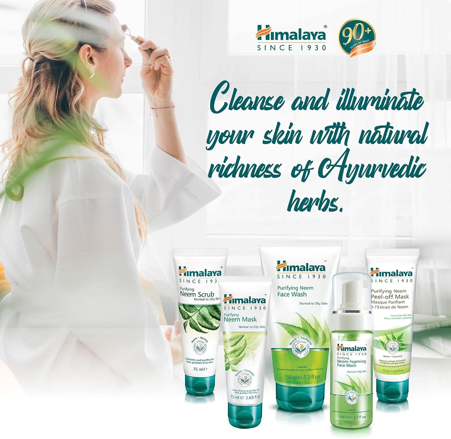Himalaya Herbals Purifying Neem Face Wash Gel | Natural Moisturising Facial Cleanser with Goodness of Neem and Turmeric |Soap-Free Herbal Formulation -150ml