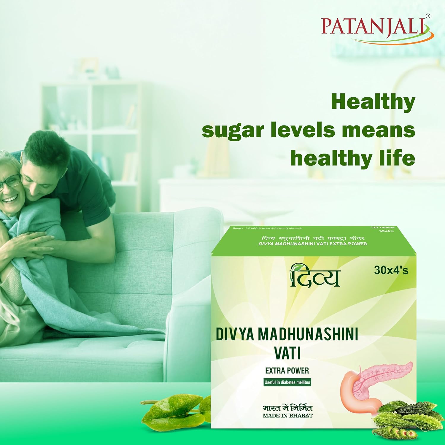 Divya Madhunashni Vati Extra Power - 60 g (120 Tablets)