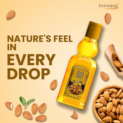 Patanjali Rogan Badam Oil 150ml, Pure Almond Oil for Hair & Skin Care