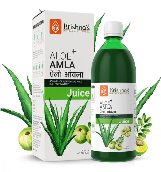 Krishna's Aloe Vera Amla Mix Juice - 1000 ml | A Perfect Mix for Healthy Skin