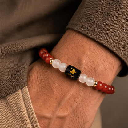 Astrotalk Zodiac Crystal Bracelet (Rashi) | Balances Energy & Enhances Positivity | Certified Healing Crystals with Certificate | Astrology Bracelet for Man & Woman | Gift for Man & Woman