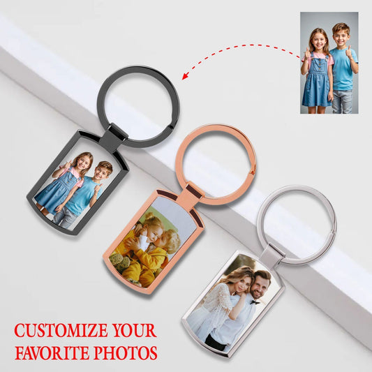Personalised Keyring Keychain Key Tags Gift Idea Custom Your Photo Text
